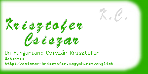 krisztofer csiszar business card